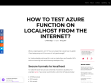 [EN] How to test azure function on localhost from the Internet? in Stapp.space